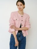 언에디트(ANEDIT) Amelia Pocket Tweed Jacket_Pink
