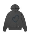 Studded Heart Hoodie (Dark Gray)