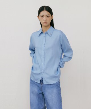 루시르주 Soft ornamental shirt (sky blue)