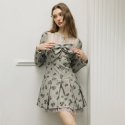 쎄무아듀(CEST MOIDEW) Cest_​​Floral mesh square neck dress