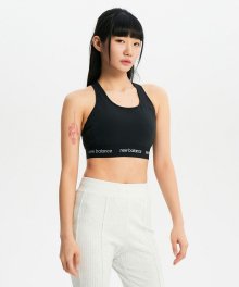 NBN9E2P022 / WOMEN 슬릭 레터링 브라탑 (BLACK)