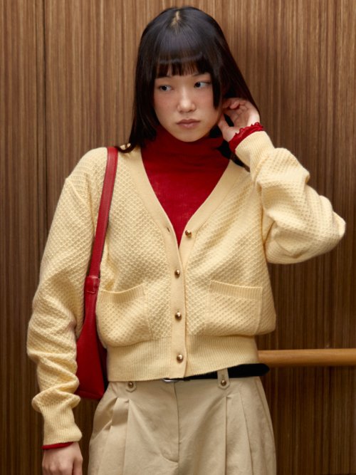 시엔느() Benette V-neck Cardigan (Yellow) 상품 이미지