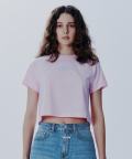 W LETTERING LOGO CROP TEE light pink