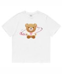 에스엠에이슈즈(SMASHOES) Space Teddy Logo T-Shirt_White (Semi Over-Fit)