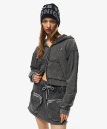 dy hood zip up (dark grey)