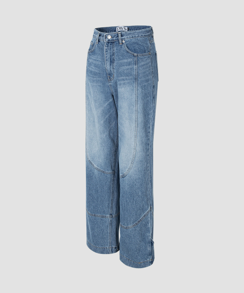 Washed деним Curved Division брюки (Blue)