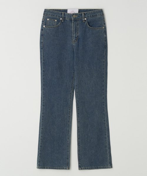 semi-boots cut jeans (blue)