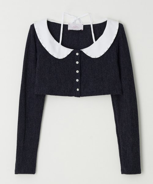 jane crop cardigan (navy)
