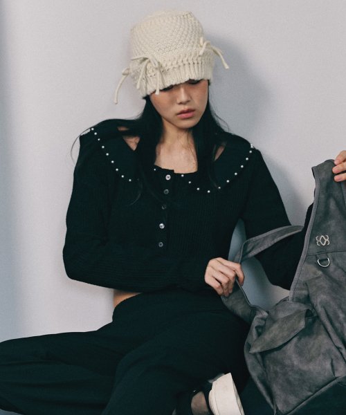 jane crop cardigan (black)