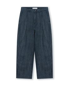 ONE TUCK CURVED JEAN SLUB INDIGO