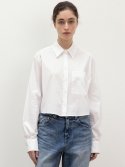 르(LE) crunch cropped shirt (white)