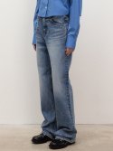 르(LE) straight-fit washed denim pants (blue)