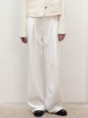 르(LE) soft cotton two-tucked pants (white)
