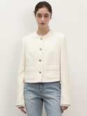 르(LE) wool-cotton tweed jacket (ecru)
