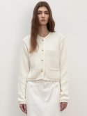 르(LE) tweed texture sweat jacket (ivory)