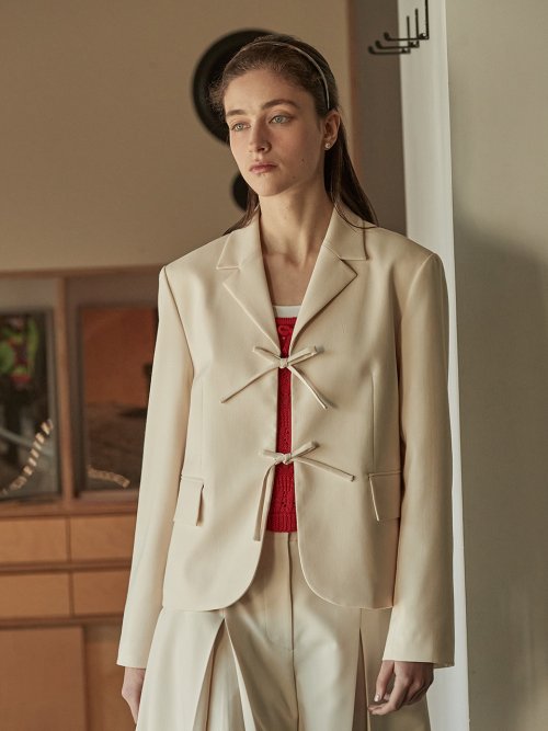 Strap single jacket - Cream