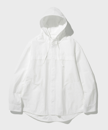 SHIRRING HOODED JACKET (WHITE)