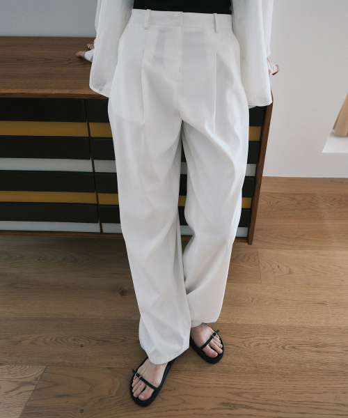 Essential одна складка широкие брюки White MDPT049WHITE