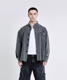 Law china collar shirt - Grey