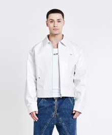 Bulky Leather Jacket - White
