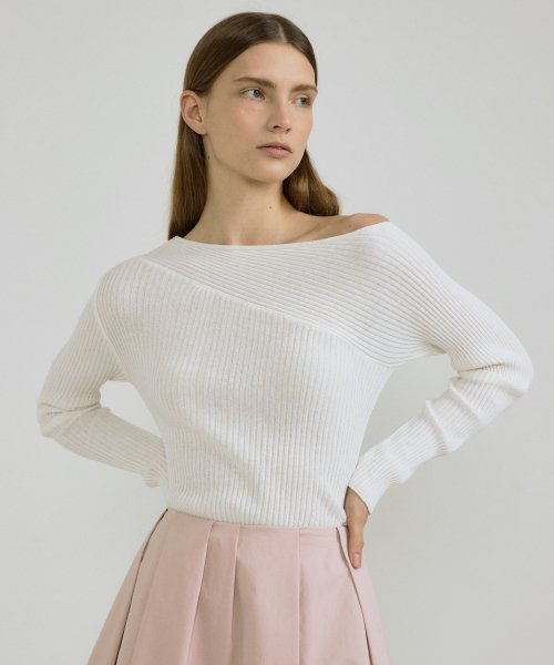 ONE SHOULDER KNIT_2COLOR