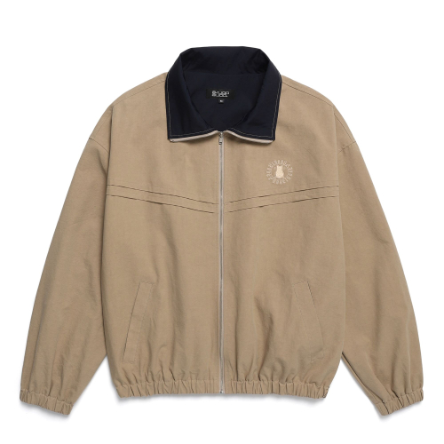 CIRCLE LOGO EMBROIDERY ZIP-UP JACKET [BEIGE]