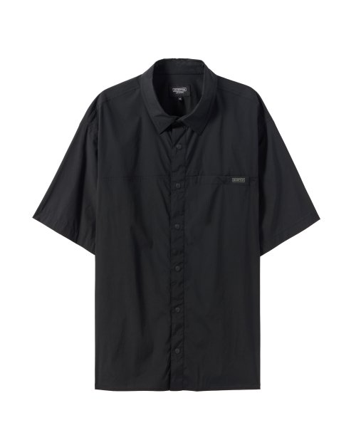 NYLON SET HALF SLEEVE SHIRT - BLACK (P242MSH234)