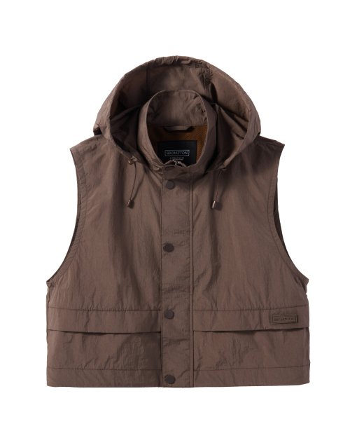 W CROPPED FULL ZIP VEST - BROWN (P242WVT352)