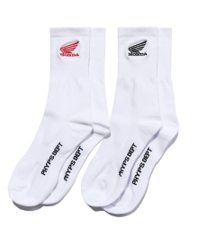 [2PACK] Honda Original Wing logo Sports socks White