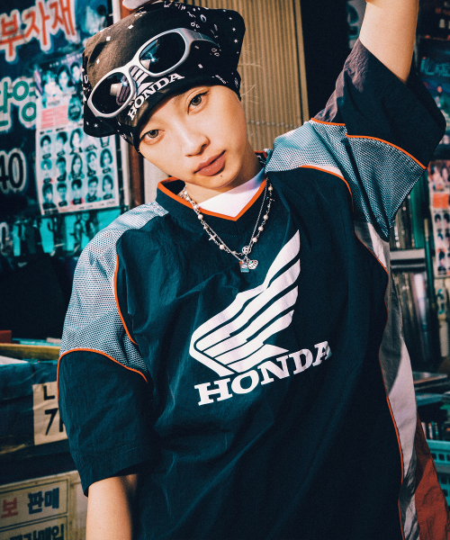 Honda Speed Track nylon T-shirt Navy