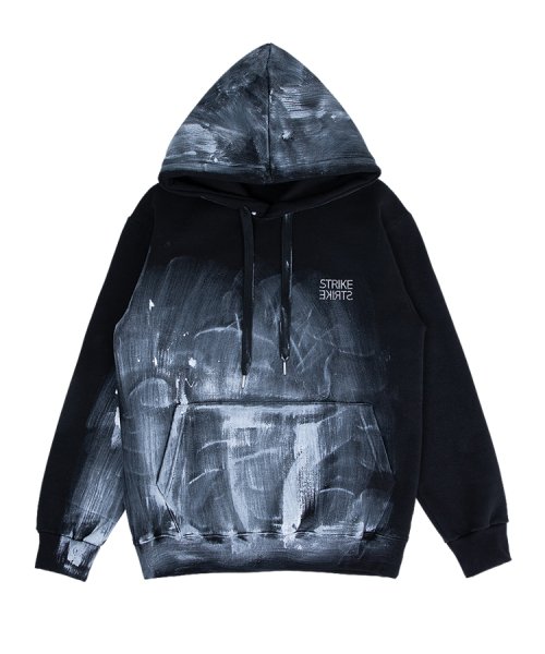 Studded Logo Painting Black Hoodie