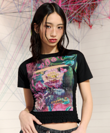 CUT-OUT SMOKING T-SHIRT BLACK BQ2CH005