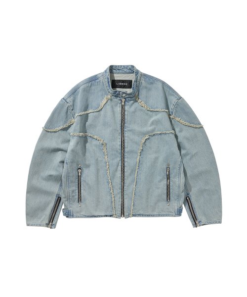 DENIM BIKER JACKET / BULE