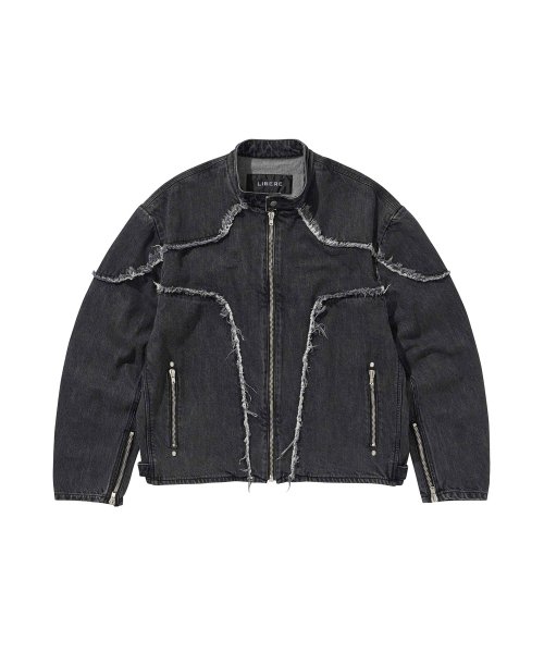 DENIM BIKER JACKET / BLACK