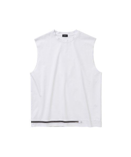 ZIP SLEEVELESS TOP / WHITE