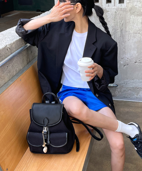 제이에스티나() MAY 캔버스 SM 백팩 BK (JHNCHB4BS220BK270) 상품 이미지