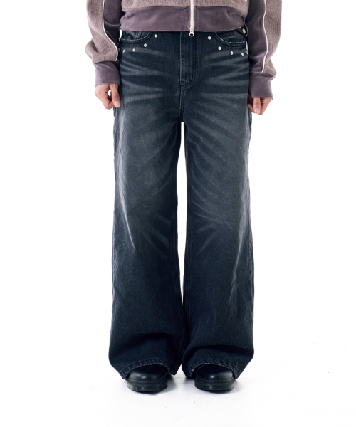 아캄(AAKAM) Multi Studded Denim Pants (Black) - 사이즈 & 후기 | 무신사