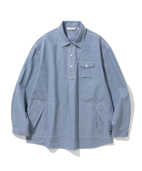 ae chambray pocket shirt blue