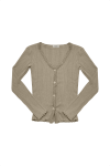 LACE RIBBED CARDIGAN (BEIGE)