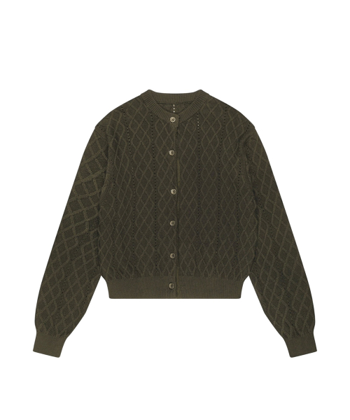 Mixed Pattern Cardigan (Khaki)