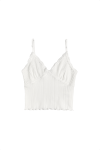 LACE RIBBED CAMI TOP (IVORY)