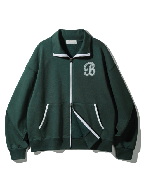 B WAPPEN свитшот на молнии BK7590 - Dark Green