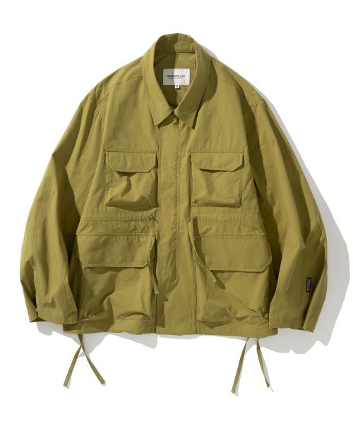 4pocket coach jacket greenish mustard