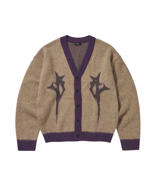 LOGO MOHAIR CARDIGAN / BEIGE