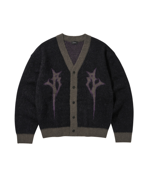 LOGO MOHAIR CARDIGAN / BLACK