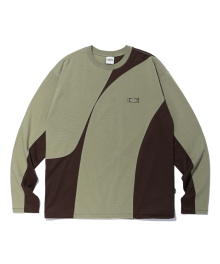 INCISION MESH LONG SLEEVE T-SHIRTS OLIVE