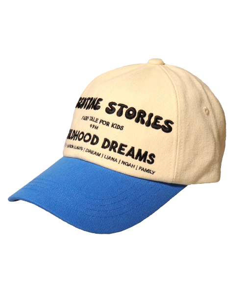 BEDTIME STORIES IVORY/BLUE BALL CAP