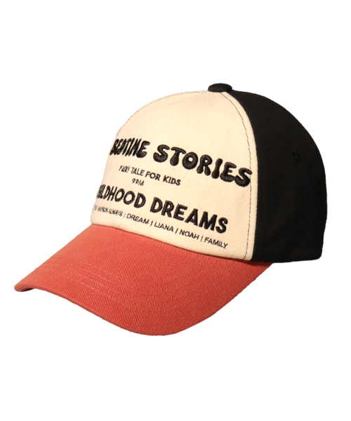 BEDTIME STORIES IVORY/TOMATO BALL CAP