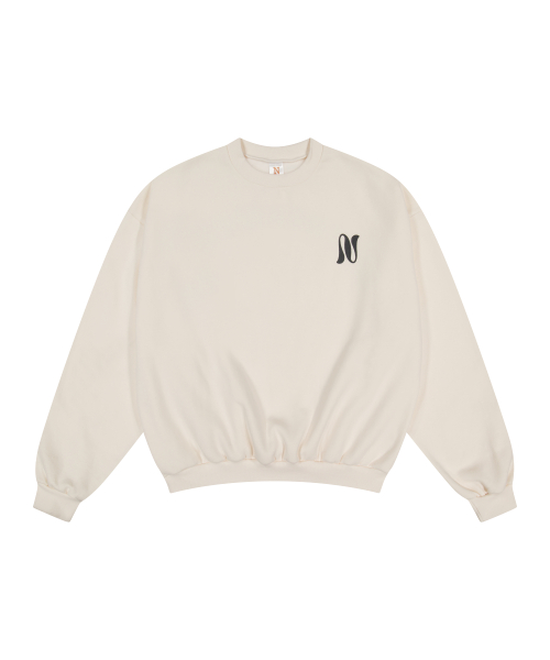 WAVY LOGO SWEATSHIRT SOFT WHITE