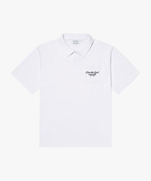 AIR DRY STACK LOGO POLO SHIRT-WHITE